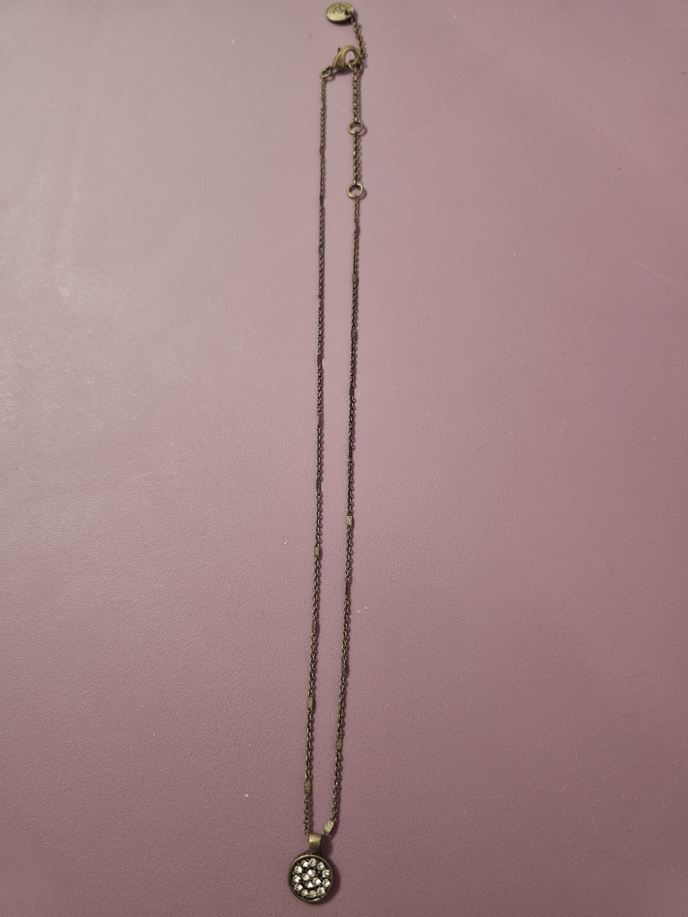 The Sak Gold-Tone Crystal Disc Pendant Necklace